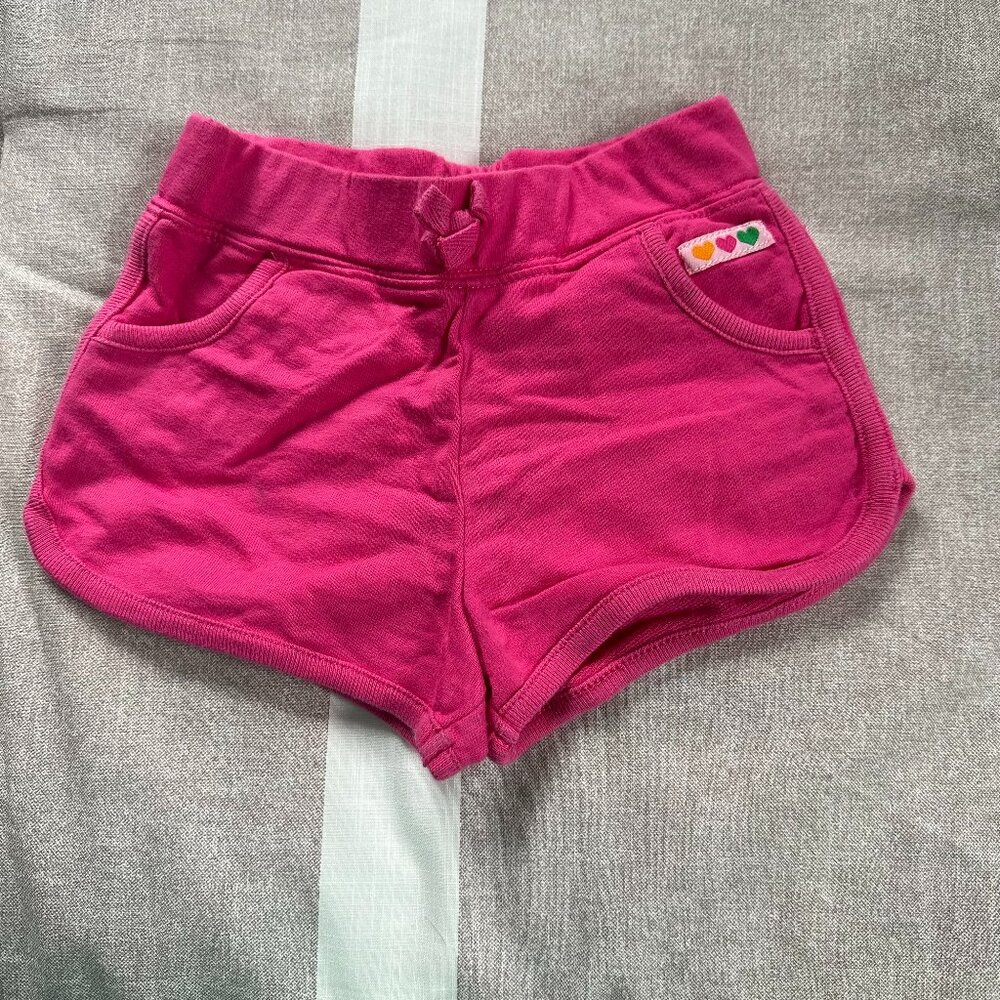 EUC Bright Pink Pull On Cotton Shorts with Pockets for Toddler